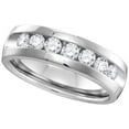 thumbnail image 1 of 14kt White Gold Mens Round Channel-set Diamond Wedding Band Ring 1.00 Cttw, 1 of 1