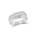thumbnail image 1 of 14kt White Gold Mens Round Diamond 5-stone Wedding Ring 5/8 Cttw, 1 of 4