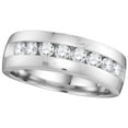 thumbnail image 1 of 14kt White Gold Mens Round Diamond Wedding Anniversary Band Ring 1.00 Cttw, 1 of 1