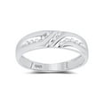 thumbnail image 1 of 14kt White Gold Mens Round Diamond Wedding Band Ring 1/8 Cttw, 1 of 4