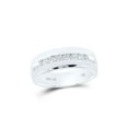 thumbnail image 1 of 14kt White Gold Mens Round Diamond Wedding Single Row Band Ring 1/2 Cttw, 1 of 1