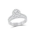 thumbnail image 1 of 14kt White Gold Oval Diamond Bridal Wedding Ring Band Set 1-3/8 Cttw, 1 of 1
