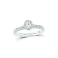 thumbnail image 1 of 14kt White Gold Oval Diamond Halo Bridal Wedding Ring Band Set 1/2 Cttw, 1 of 1