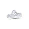 thumbnail image 1 of 14kt White Gold Oval Diamond Halo Bridal Wedding Ring Band Set 1 Cttw, 1 of 1