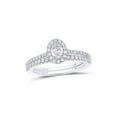 thumbnail image 1 of 14kt White Gold Oval Diamond Oval Halo Bridal Wedding Ring Band Set 7/8 Cttw, 1 of 1