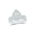 thumbnail image 1 of 14kt White Gold Pear Diamond Halo Bridal Wedding Ring Band Set 1-1/2 Cttw, 1 of 1