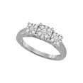 thumbnail image 1 of 14kt White Gold Princess Diamond 3-stone Bridal Wedding Engagement Ring 1/2 Cttw, 1 of 1