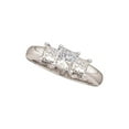 thumbnail image 1 of 14kt White Gold Princess Diamond 3-stone Bridal Wedding Engagement Ring 3/4 Cttw, 1 of 1