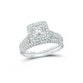 thumbnail image 1 of 14kt White Gold Princess Diamond Bridal Wedding Ring Band Set 1-1/4 Cttw Size 5, 1 of 1