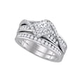 thumbnail image 1 of 14kt White Gold Princess Diamond Bridal Wedding Ring Band Set 1-1/4 Cttw, 1 of 1