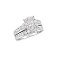 thumbnail image 1 of 14kt White Gold Princess Diamond Bridal Wedding Ring Band Set 1-3/8 Cttw, 1 of 1