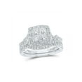 thumbnail image 1 of 14kt White Gold Princess Diamond Bridal Wedding Ring Band Set 1-7/8 Cttw, 1 of 1