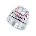 thumbnail image 1 of 14kt White Gold Princess Diamond Bridal Wedding Ring Band Set 2-7/8 Cttw, 1 of 1