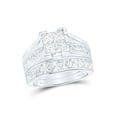 thumbnail image 1 of 14kt White Gold Princess Diamond Bridal Wedding Ring Band Set 3 Cttw, 1 of 1