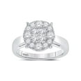 thumbnail image 1 of 14kt White Gold Princess Diamond Cluster Bridal Wedding Engagement Ring 1 Cttw, 1 of 4