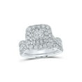 thumbnail image 1 of 14kt White Gold Princess Diamond Halo Bridal Wedding Ring Band Set 2 Cttw, 1 of 2