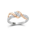 thumbnail image 1 of 14kt White Gold Round Diamond 2-stone Bridal Wedding Engagement Ring 3/4 Cttw, 1 of 1