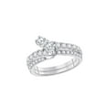 thumbnail image 1 of 14kt White Gold Round Diamond 2-stone Bridal Wedding Engagement Ring 3/4 Cttw, 1 of 2