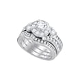 thumbnail image 1 of 14kt White Gold Round Diamond 3-Piece Bridal Wedding Ring Band Set 2 Cttw, 1 of 1