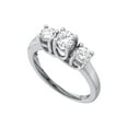 thumbnail image 1 of 14kt White Gold Round Diamond 3-stone Bridal Wedding Engagement Ring 1/2 Cttw, 1 of 1