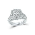 thumbnail image 1 of 14kt White Gold Round Diamond Bridal Wedding Ring Band Set 1-1/2 Cttw, 1 of 4