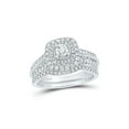 thumbnail image 1 of 14kt White Gold Round Diamond Bridal Wedding Ring Band Set 1 Cttw, 1 of 1