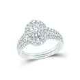 thumbnail image 1 of 14kt White Gold Round Diamond Bridal Wedding Ring Band Set 1 Cttw, 1 of 4