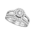 thumbnail image 1 of 14kt White Gold Round Diamond Bridal Wedding Ring Band Set 1 Cttw, 1 of 1