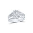 thumbnail image 1 of 14kt White Gold Round Diamond Bridal Wedding Ring Band Set 1 Cttw, 1 of 1