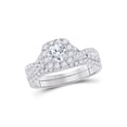 thumbnail image 1 of 14kt White Gold Round Diamond Bridal Wedding Ring Band Set 1 Cttw, 1 of 1