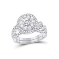 thumbnail image 1 of 14kt White Gold Round Diamond Bridal Wedding Ring Band Set 2 Cttw, 1 of 1