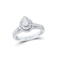 thumbnail image 1 of 14kt White Gold Round Diamond Bridal Wedding Ring Band Set 3/4 Cttw, 1 of 4