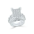 thumbnail image 1 of 14kt White Gold Round Diamond Cluster Bridal Wedding Engagement Ring 4 Cttw, 1 of 1