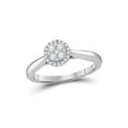 thumbnail image 1 of 14kt White Gold Round Diamond Fashion Cluster Ring 1/4 Cttw, 1 of 1