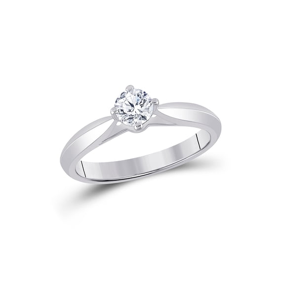 14kt White Gold Round Diamond Solitaire Bridal Wedding Engagement Ring 1/2 Cttw