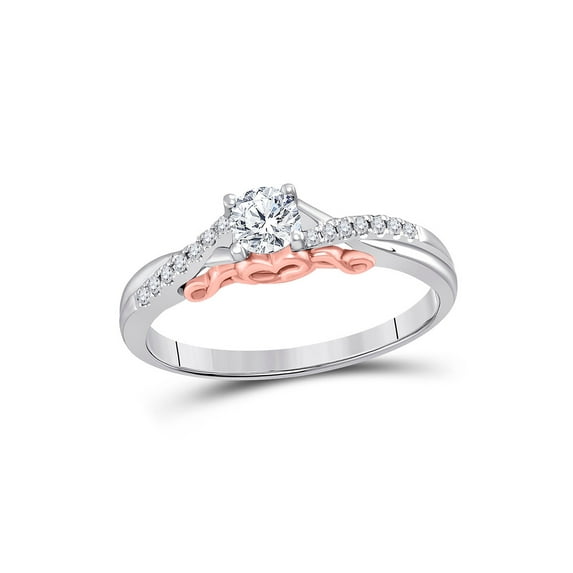 14kt White Gold Round Diamond Solitaire Bridal Wedding Engagement Ring 1/3 Cttw