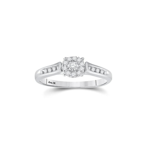 14kt White Gold Round Diamond Solitaire Bridal Wedding Engagement Ring 1/8 Cttw
