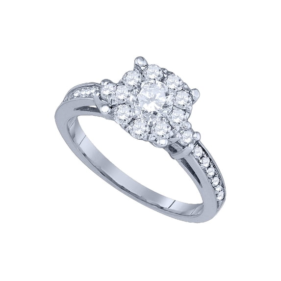 14kt White Gold Round Diamond Solitaire Bridal Wedding Engagement Ring 1 Cttw