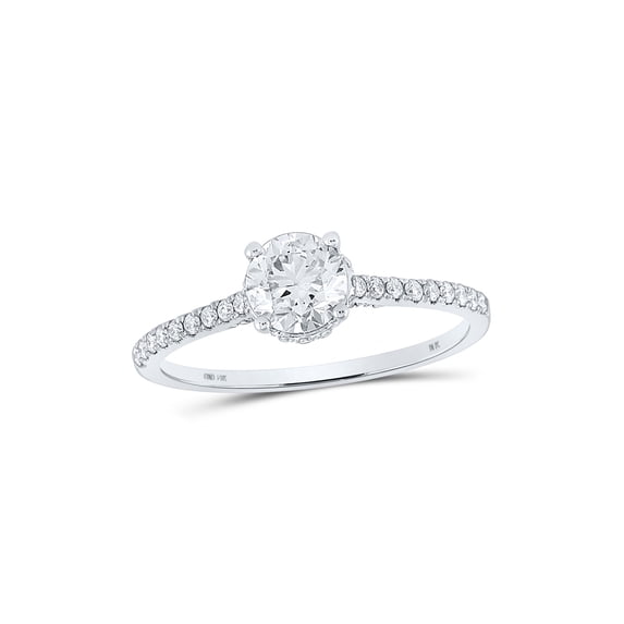 14kt White Gold Round Diamond Solitaire Bridal Wedding Engagement Ring 1 Cttw