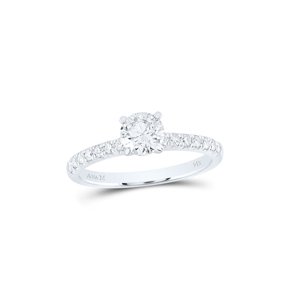 14kt White Gold Round Diamond Solitaire Bridal Wedding Engagement Ring 1 Cttw