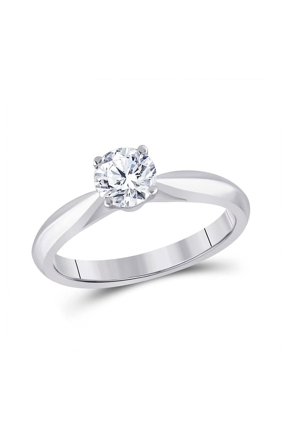 14kt White Gold Round Diamond Solitaire Bridal Wedding Engagement Ring 3/4 Cttw