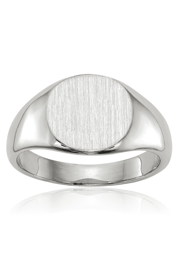 14K Solid White Gold Custom Engraved Signet Ring Handmade Personalized Monogram Initial Letter Band