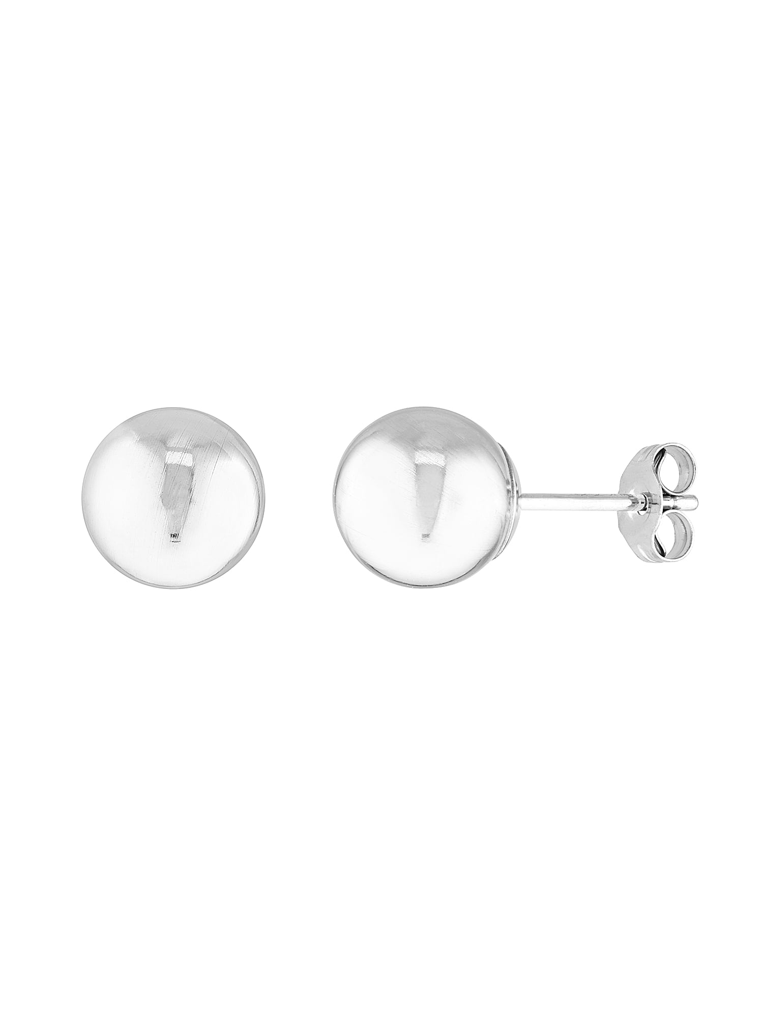 JEWELRY ADDICT 14kt White Gold Women's 7mm Ball Stud Earrings With Post and Butterfly Closure