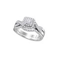 thumbnail image 1 of 14kt White Gold Womens Diamond EGL Princess Bridal Wedding Engagement Ring Band Set 1/2 Cttw, 1 of 1
