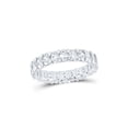 thumbnail image 1 of 14kt White Gold Womens Oval Diamond Eternity Wedding Band 3-1/4 Cttw, 1 of 1