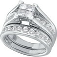 thumbnail image 1 of 14kt White Gold Womens Princess Diamond Bridal Wedding Engagement Ring Band Set 1.00 Cttw - Size 7, 1 of 1
