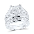 thumbnail image 1 of 14kt White Gold Womens Princess Diamond Bridal Wedding Engagement Ring Band Set 5.00 Cttw, 1 of 1