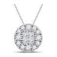 thumbnail image 1 of 14kt White Gold Womens Princess Diamond Fashion Cluster Pendant 1/4 Cttw, 1 of 2