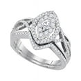 thumbnail image 1 of 14kt White Gold Womens Princess Diamond Oval Bridal Wedding Engagement Ring Band Set 7/8 Cttw, 1 of 1