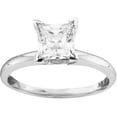 thumbnail image 1 of 14kt White Gold Womens Princess Diamond Solitaire Bridal Wedding Engagement Ring 3/8 Cttw, 1 of 1